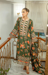 ANEELAS SILK PRINT GREEN