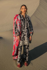 KHADDAR PRINT 3 PC UNSTICHED KH-01 BLACK