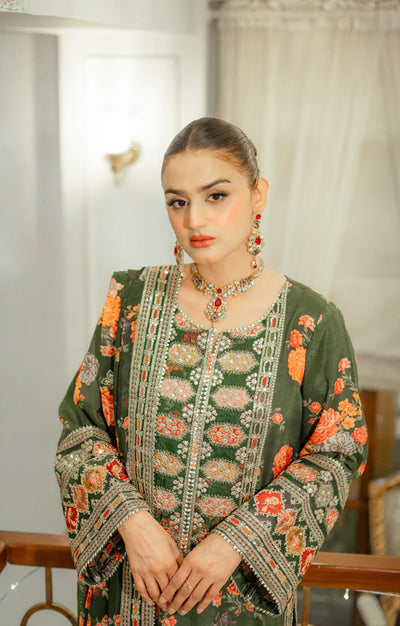 ANEELAS SILK PRINT GREEN