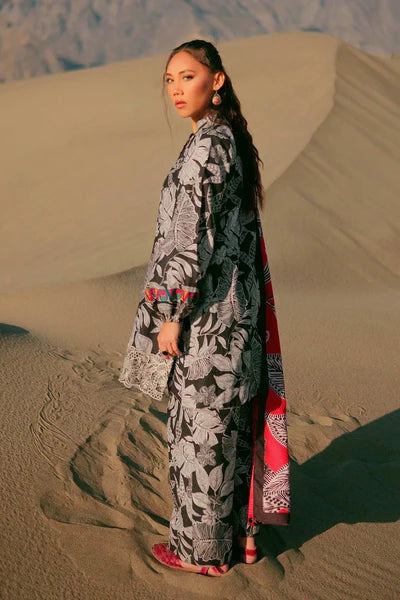 KHADDAR PRINT 3 PC UNSTICHED KH-01 BLACK