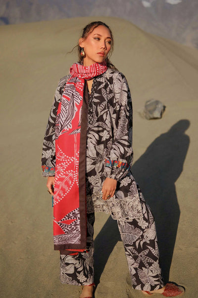 KHADDAR PRINT 3 PC UNSTICHED KH-01 BLACK