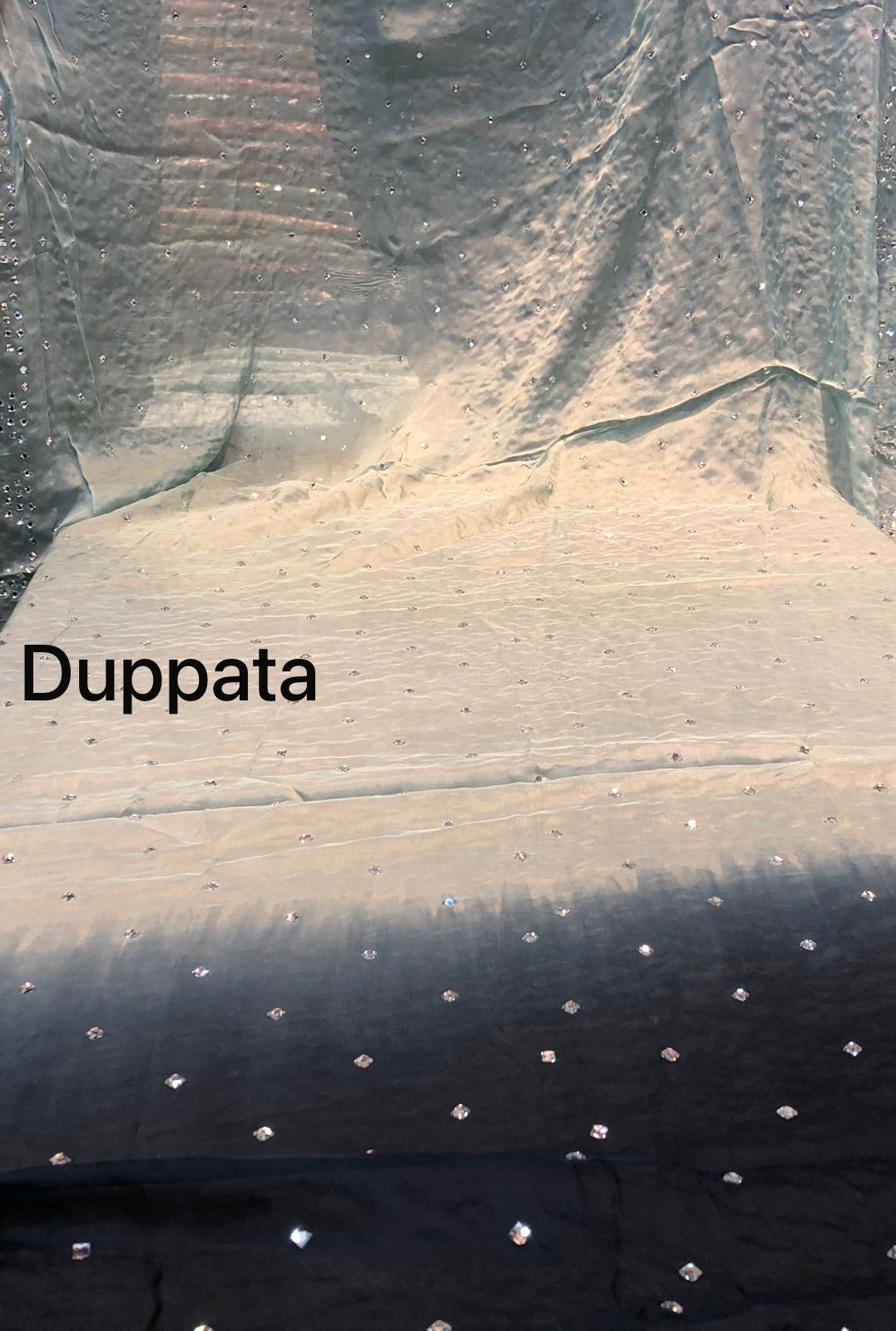 3 Piece Unstiched Silk Stone Work Suit